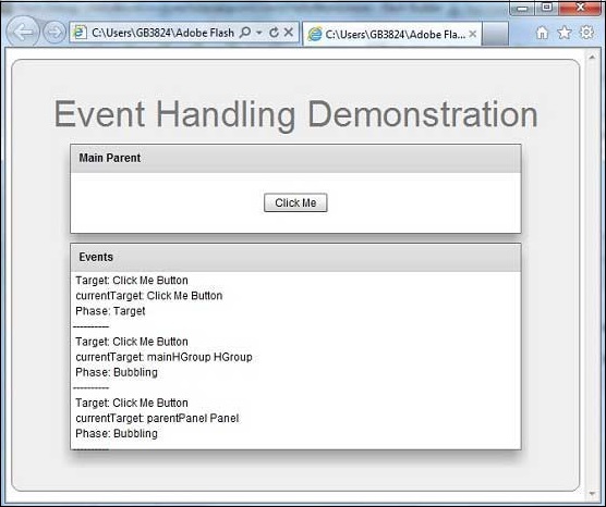 Flex Event Handling