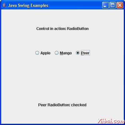 Swing JRadioButton