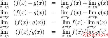 Basic Properties of Limits