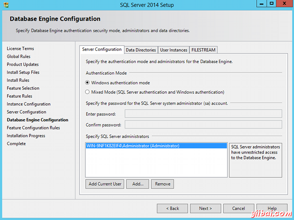 Install SQL Server 2014 - step 10